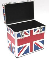 Platenkoffer voor 50 stuks 12 inch LP vinyl afsluitbaar Union flag