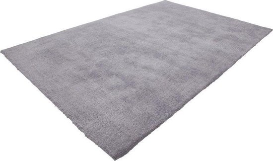 Lalee Velutto - Hoogpolig- zacht- glimmend- velvet- effen- karpet- shaggy- 160x230 cm zilver