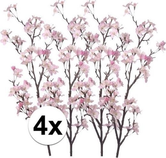 4x Appelbloesem roze kunstbloemen 104 cm