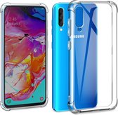 HB Hoesje Geschikt voor Samsung Galaxy A70 - Anti Shock Hybrid Back Cover - Transparant