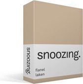 Snoozing - Flanel - Laken - Eenpersoons - 150x260 cm - Camel