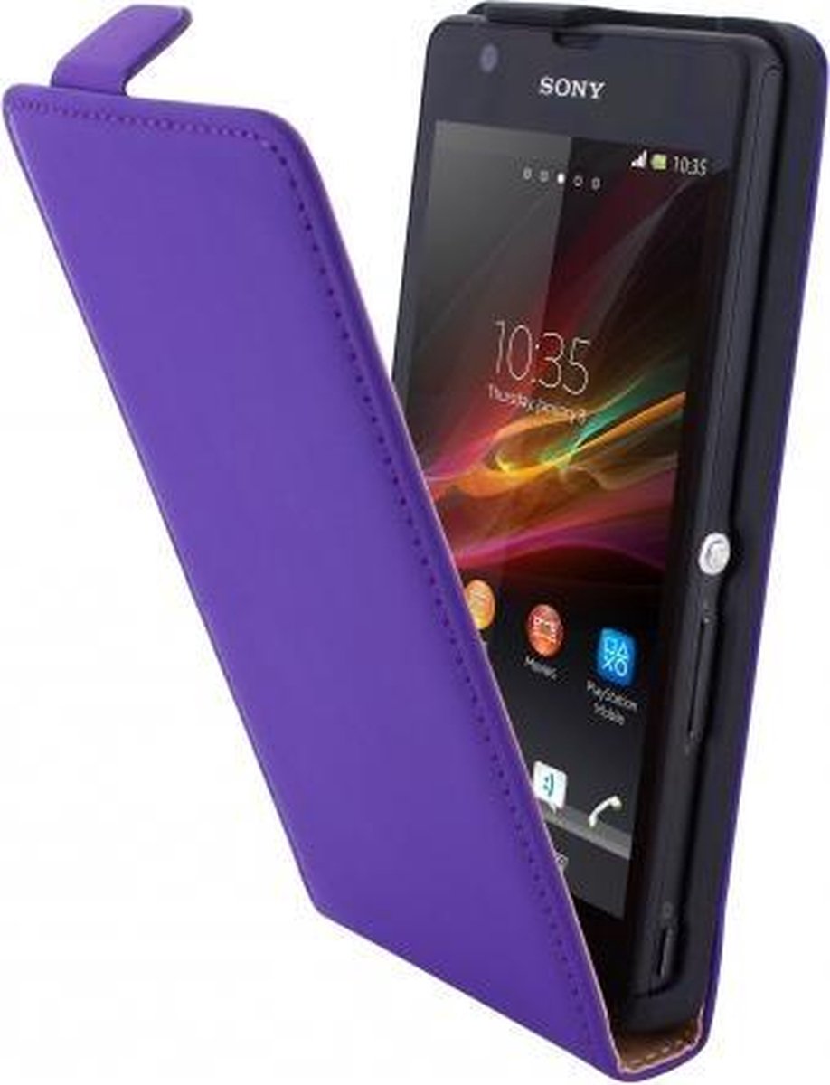 Mobiparts Premium Flip Case Sony Xperia ZR Purple