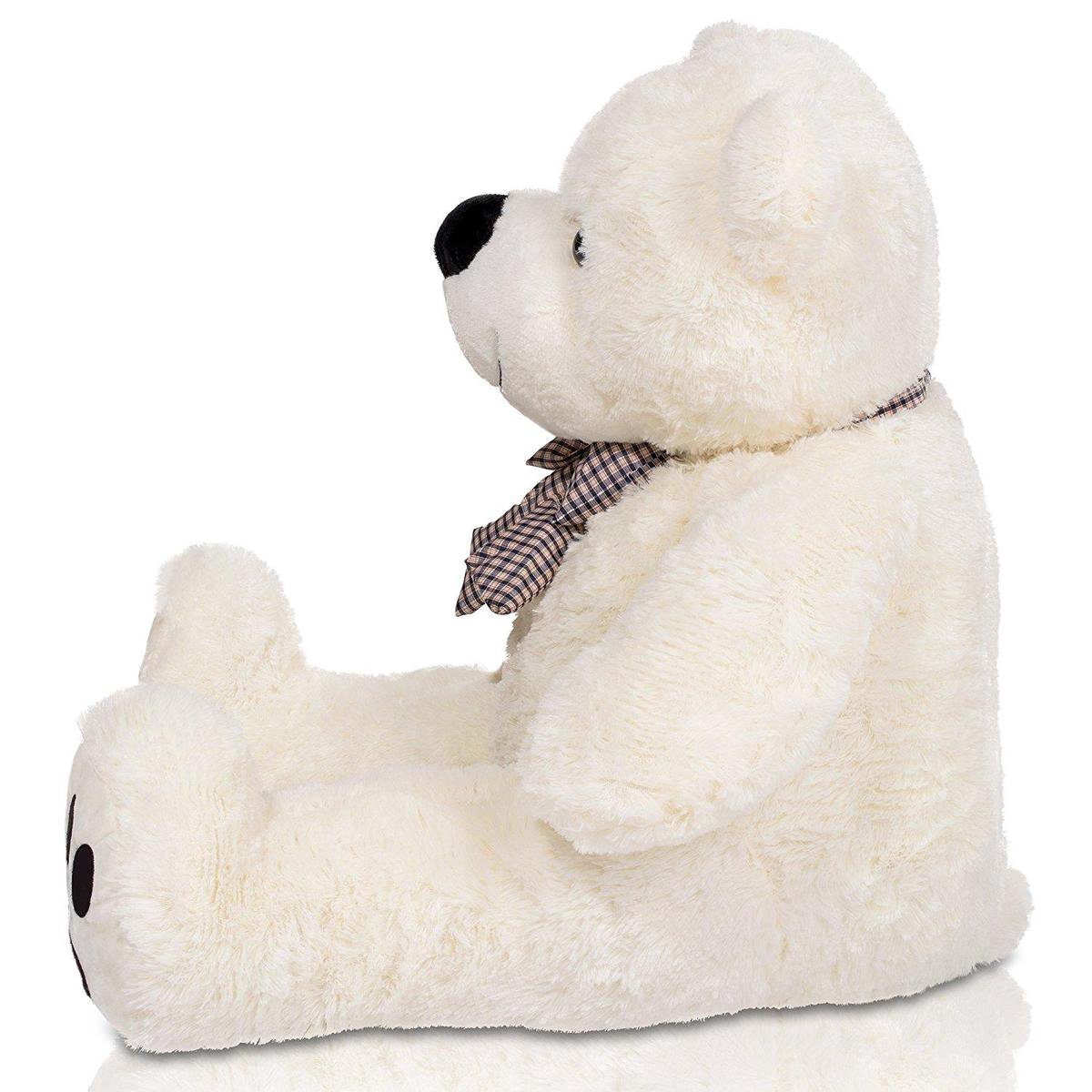 Teddybeer "Tommy" wit, 120 cm, knuffelbeer, pluche beer, cadeau, kado | bol.com