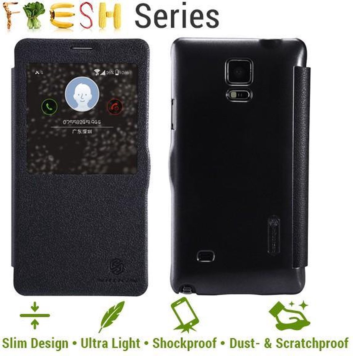 Nillkin Leather Case met venster Galaxy Note 4
