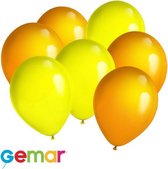30 ballonnen Oranje en Geel (Ook geschikt voor Helium)
