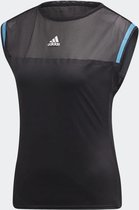 adidas Escouade Tee Dames Sportshirt - Black/Shock Cyan - Maat M