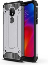 Armor Hybrid Back Cover - Motorola Moto G7 Power Hoesje - Grijs