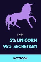 I Am 5% Unicorn 95% Secretary Notebook