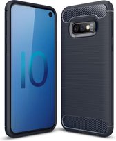 Armor Brushed TPU Back Cover - Samsung Galaxy S10e Hoesje - Blauw