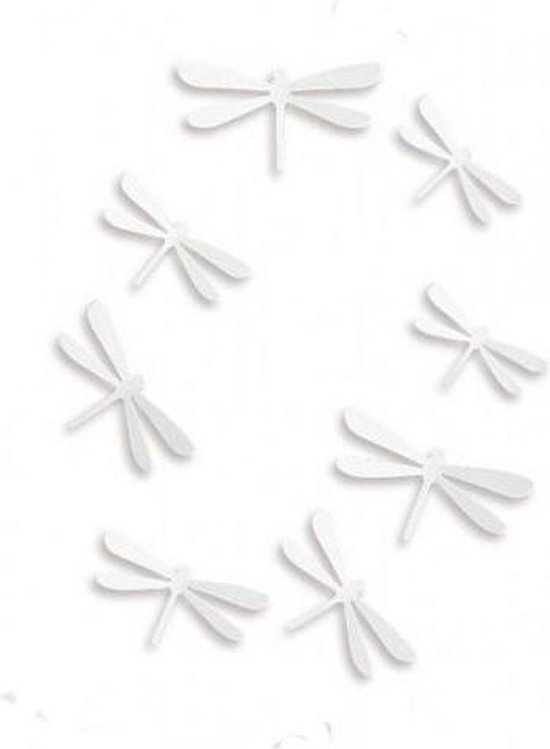 hardop oor Flipper Umbra wanddecoratie libelle Wallflutter wit set van 8 | bol.com