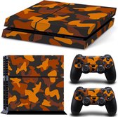 Army Camo / Oranje Zwart - PS4 Console Skins PlayStation Stickers