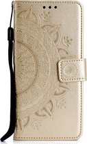 Shop4 - Huawei Y7 2019 Hoesje - Wallet Case Mandala Patroon Goud