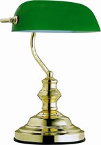 Tafellamp Globo Antique - Metaal/Messing - Groene glaskap