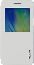 Samsung Galaxy A5 (2015) Hoesje - Rock - Uni Side Serie - Kunstlederen Bookcase - Wit - Hoesje Geschikt Voor Samsung Galaxy A5 (2015)