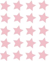 Muurstickers sterren roze | Roze sterren muurstickers | Set van 20 sterren muurstickers | 4x4cn
