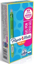 24x Paper Mate roller InkJoy Gel medium, limoengroen (lime light)