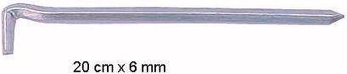 Campking Grondpen Vierkant - 20 cm x 6 mm - 6 stuks