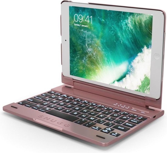 Snugg Apple iPad Mini backlit keyboard case roze / goud bol