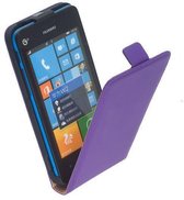 Leder Flip Cover Hoesje Huawei Ascend W2 Flip Case Paars