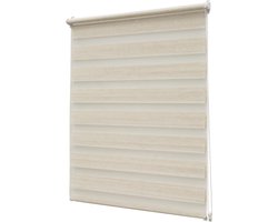 Roljaloezie - Lichtdoorlatend - Easy - Structuur - Gemeleerd Linnen Look Crème - 90x170cm - Intensions