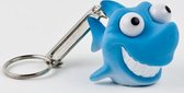 LKMN Sleutelhanger met naam pop out haai rubber-blauw