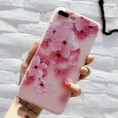 iPhone X / XS - hoes, cover, case - TPU - Roze bloesem