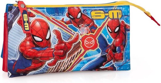 Etui - Polyester - Spiderman - Jongens - 22 cm - Blauw, geel en rood