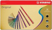 STABILO Original - Kleurpotlood - Voor Haar Fijne Lijnen - Met Elastische Kern - Metalen Etui Met 38 Kleuren
