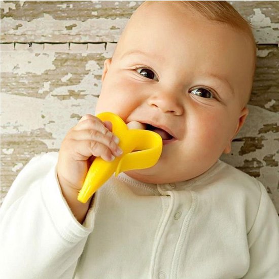 Radioactief Ochtend Plantkunde Baby banaan tandenborstel/bijtspeeltje – Geel - baby tandenborstel - bij  doorkomende... | bol.com
