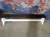 bankje zwart wit steigerhout 120 cm