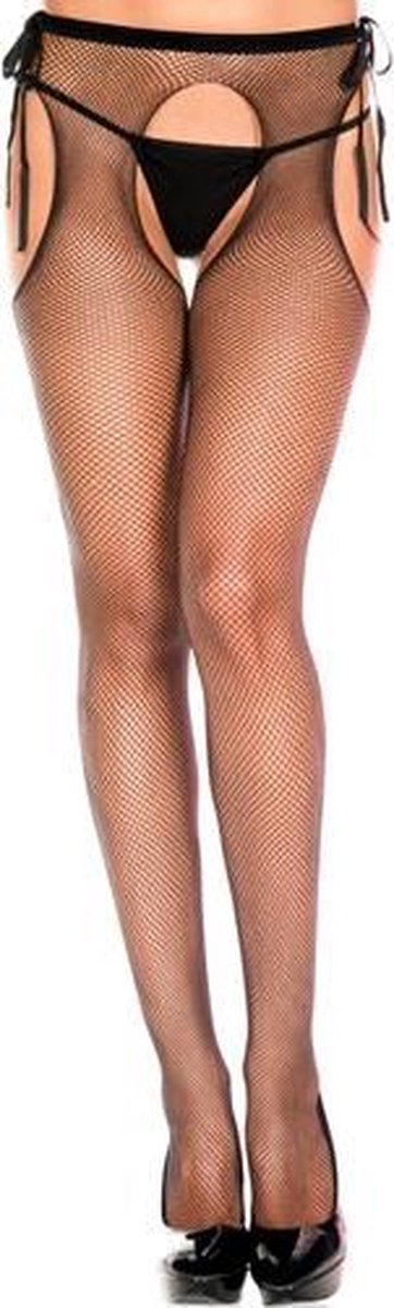 Goedkoopste Visnet Panty Met Open Kruis - Zwart