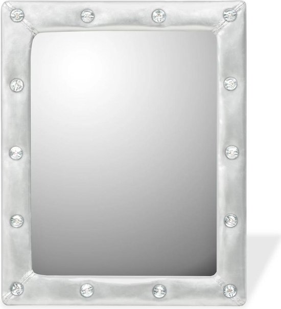 Spiegel wandspiegel zilver muurspiegel wit kristal zilver steentjes  rechthoek 40x50cm | bol.com