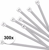 300x Kabelbinders wit 100 x 2,5 mm - Tiewraps