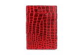 Garzini Magic Wallet Cavare met Card Sleeves RFID Leder Croco Rood