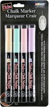 Uchida - Bistro Chalk Markers - Extra Fijn - Pastel Kleuren - set 4 stuks