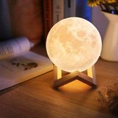 LED Maan Lamp 3D - 18CM - USB Oplaadbaar - 2 kleurstanden – 18 cm