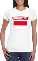 T-shirt met Indonesische vlag wit dames M