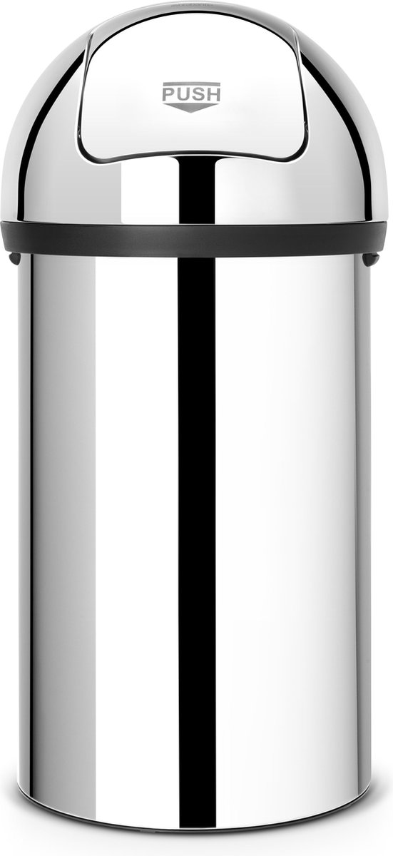 Goedkoopste Brabantia Push Bin Prullenbak - 60 liter - Brilliant Steel