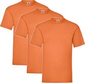 3 Pack Shirts Fruit of the Loom Ronde Hals Oranje Maat M Valueweight
