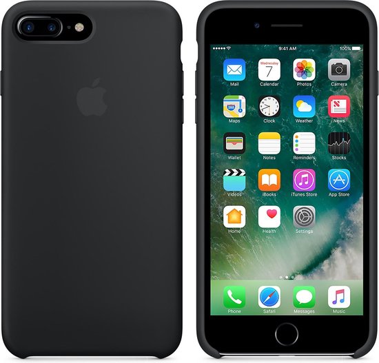 Stimulans ras Weg huis Apple Siliconen Back Cover voor iPhone 7 Plus / iPhone 8 Plus - Zwart |  bol.com