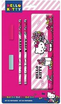 Hello Kitty 5-delige tekenset - Pennenblik + potloden