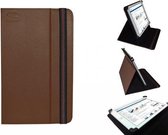 Hoes voor de Hanvon Wisereader W631, Multi-stand Cover, Ideale Tablet Case, Bruin, merk i12Cover