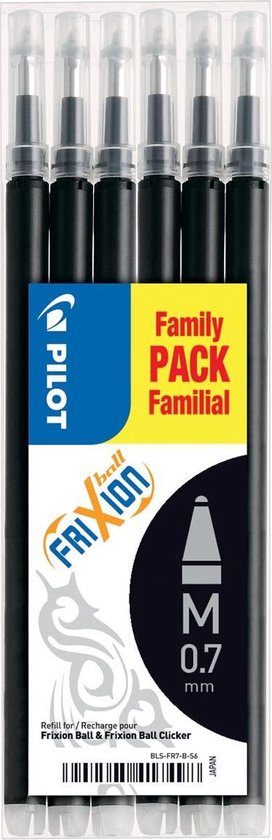 Pilot Family Pack Familial - Vullingen voor Frixion Ball en Frixion Ball Clicker - 6 stuks - Zwart - MoYu