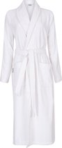 Unisex badjas wit - velours katoen - witte badjas sauna - sjaalkraag - maat XS