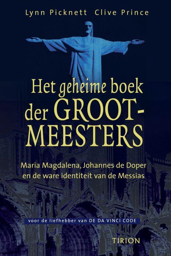 Couverture de livre avec le texte 'Le livre secret des Grands Maîtres' et une image du Christ au-dessus d'une cathédrale.