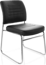 hjh office Tonso V - Chaise de conférence / Chaise de conférence - Cuir artificiel - Noir