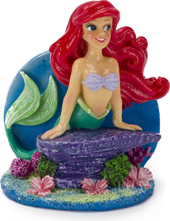 Ornament Kleine Zeemeermin Ariel Rekkend Op Steen MEDIUM 9X5.5X8 CM