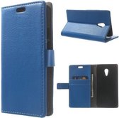 Litchi Wallet Hoesje Motorola Moto X 1st generation blauw