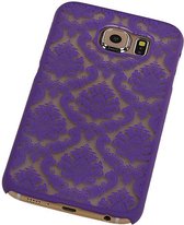 Samsung Galaxy S6 Hardcase Brocant Vintage Paars - Back Cover Case Bumper Hoesje