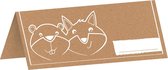 8 Tafelkaartjes Fox & Beaver 5x10 cm
